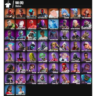 Fortnite Account - |58 skins | ON | Burning Ambition Valeria | Oceanic Camouflage | The Foundation | Peter Griffin |300 V-Bucks