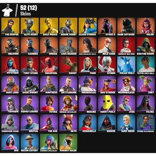 Fortnite Account - |52 skins | The Reaper | Elite Agent | Gold Midas | Rogue Agent | Cloud Striker | 350 V-Bucks
