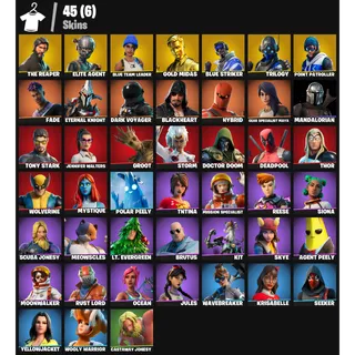  FORTNITE ACCOUNT -|45 skins | The Reaper | Elite Agent | Blue Team Leader | Gold Midas | Blue Striker |100 V=Bucks