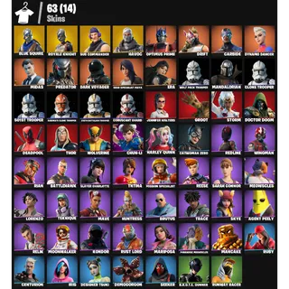  FORTNITE ACCOUNT -| 63 skins | Blue Squire | Royale Knight | Sub Commander | Havoc | Optimus Prime | Drift |900 V-Bucks