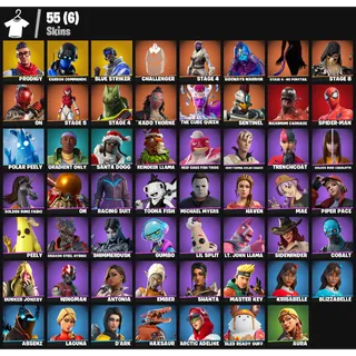 Fortnite Account - |55 skins | OG STW | Prodigy | Carbon Commando | Blue Striker |Sideways Warrior | 200 V-Bucks