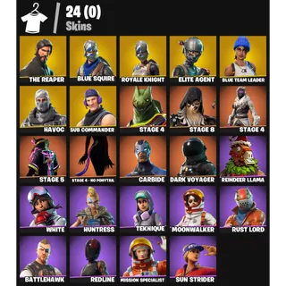 Fortnite Account - |24 skins | The Reaper |Floss| Blue Squire | Royale Knight | Blue Team Leader | Havoc | 300 V-Bucks