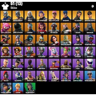 Fortnite Account - | 51 Skins | OG STW | Blue Squire | Royale Knight | Havoc | Sub Commander | Rose Team Leader |350 VBucks