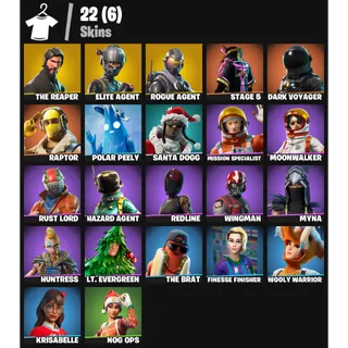 Fortnite Account - |22 skins | The Reaper | Elite Agent | Rogue Agent |Dark Voyager | Raptor | Polar Peely |450 V-Bucks