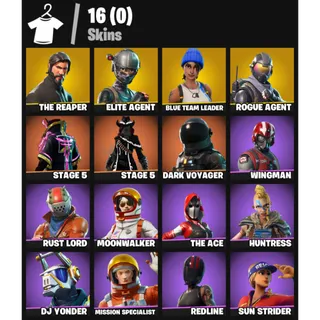 Fortnite Account - |16 skins | The Reaper | Elite Agent | Blue Team Leader |Dark Voyager | 650 V-Bucks