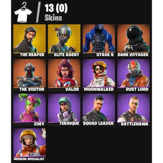 Fortnite Account - |13 skins | The Reaper | Elite Agent |Dark Voyager | The Visitor |Moonwalker | Rust Lord | 600 V-Bucks