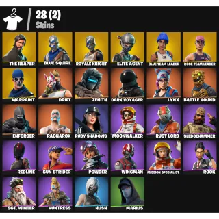Fortnite Account - 28 skins | OG STW | The Reaper | Blue Squire | Royale Knight | Elite Agent |250 VBUCKS  