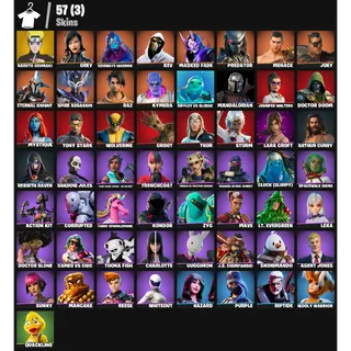 Fortnite Account - |57 skins | Naruto Uzumaki | GREY | Sideways Warrior | XEV | MASKED FADE | Predator | Menace |50 V-Bucks