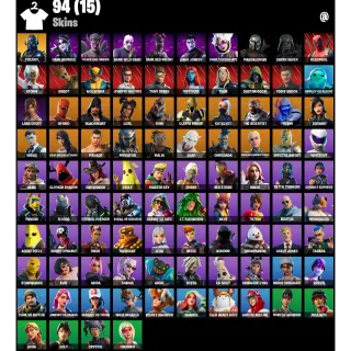 Fortnite Account - | 94 Skins | Trilogy | Grriz | Bytes | Sled Ready Guff | Omegarok | Default Pickaxe | 400 V-Bucks