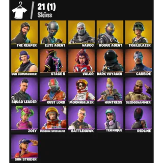 Fortnite Account - |21 skins | The Reaper | Elite Agent | Havoc | Rogue Agent | Trailblazer | Sub Commander |800  V-Bucks