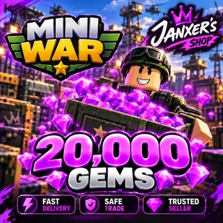 💎 MINI WAR | 20,000 GEMS 💎 | Fast Delivery | Roblox