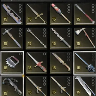 Weapons Bundle Level 15 Legendary 