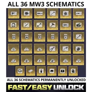 MW3 Zombies All 36 Schematics 