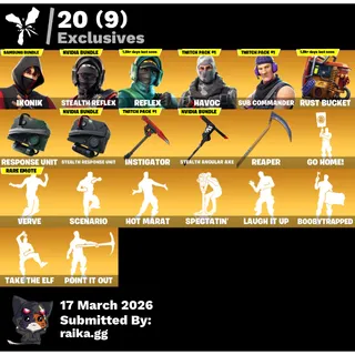 Season 7 fortnite accounts with Ikonik-reflex-twitch#1 and other rare stuff