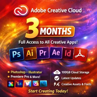 🥇 Adobe Creative Cloud – 3 Month Plan ✅
