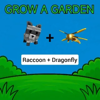 Raccoon + Dragonfly Grow A Garden GAG