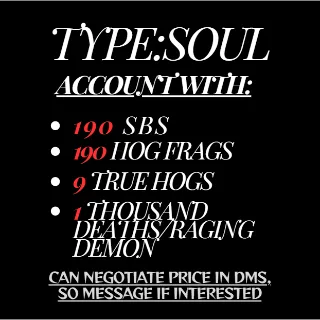 TYPE SOUL STACKED ACCOUNT