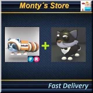 FR S’mores Raccoon + Tuxedo Cat