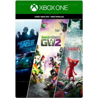 Need For Speed + Unravel + Plants vs. Zombies™ Garden Warfare 2 | 3 In 1 Redeem Key for XBOX | Auto Delivery