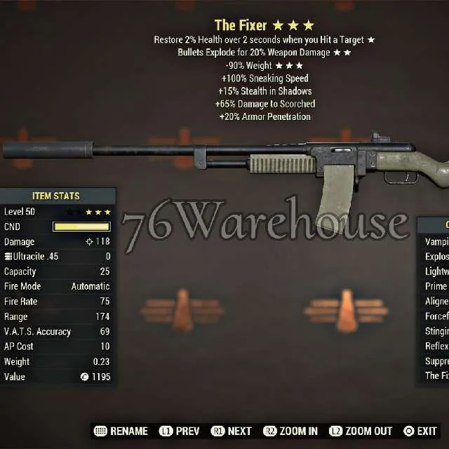 Ve90 fixer fallout 76 game item gameflip