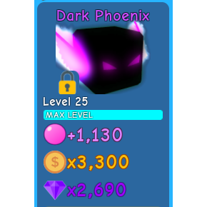 Pet Lvl 25 Dark Phoenix Bgs In Game Items Gameflip - roblox bubble gum simulator pet legendary dark phoenix robux