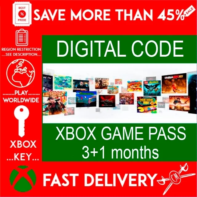 Xbox Ultimate Game Pass 3+1 months US/EU Xbox Live Gold Gift Cards