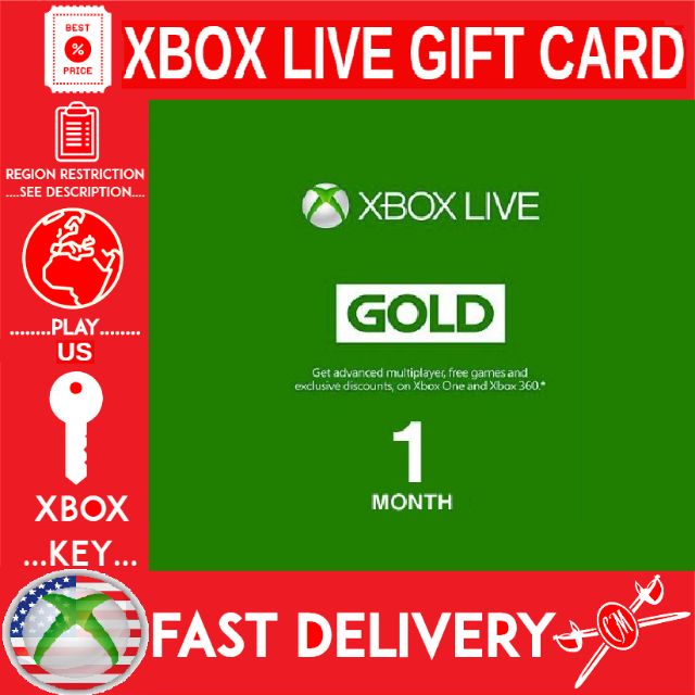 Xbox Live Gold 1 month Global Xbox Live Gold Gift Cards Gameflip
