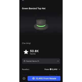 green band top hat roblox limited