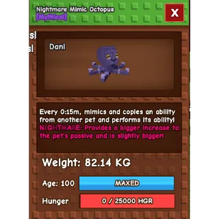 15 Second NM Mimic 82.14kg, Age 100 