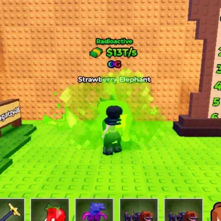 RADIOACTIVE Strawberry Elephant 13T/s - Kick A Lucky Block