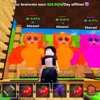 5x MOLTEN Meowl - Kick A Lucky Block