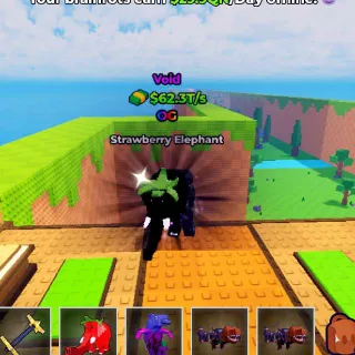 VOID Strawberry Elephant 62.3T/s (Max Lvl75) - Kick A Lucky Block