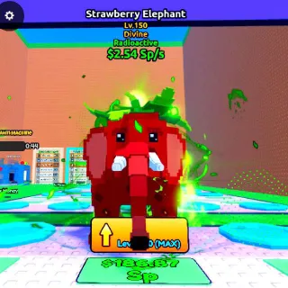 RADIOACTIVE Strawberry Elephant 2.54 Sp/s ( MAX LVL) - Escape Tsunami For Brainrots