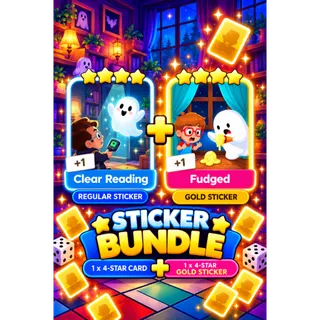 Monopoly GO Golden Blitz | 4Star Regular + 4Star Gold Sticker Bundle | Pre-Order