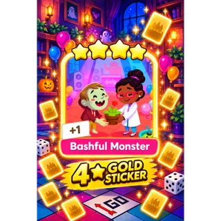 Monopoly GO Golden Blitz | Bashful Monster | 4Star Gold Sticker | Pre-Order