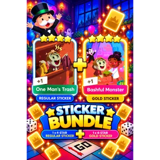 Monopoly GO Golden Blitz | 4Star Regular + 4Star Gold Sticker Bundle | Instant Delivery