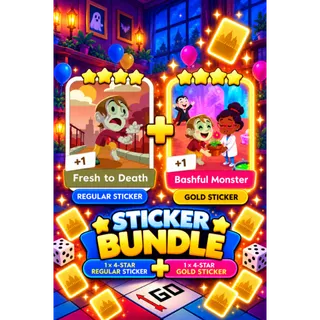 Monopoly GO Golden Blitz | 4Star Regular + 4Star Gold Sticker Bundle | Pre-Order