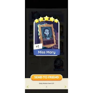 Monopoly GO 5 Star - [Set18-6 Miss Mary]