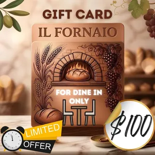 $100 USD Il Fornaio  -Official Gift Card- Fast Delivery