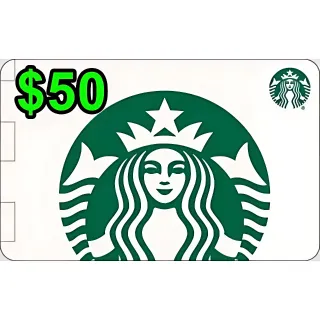 50 usd Starbucks Gift Card