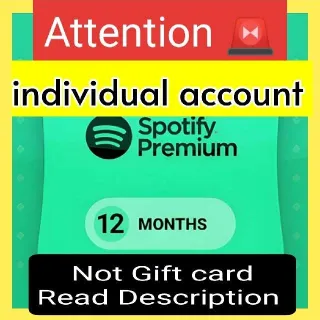 12 Month  Spotify Premium individual plan 💯 New Individual Account 💯 1 Year Garrenty