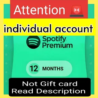 12 Month  Spotify Premium individual plan 💯 New Individual Account 💯 1 Year Garrenty