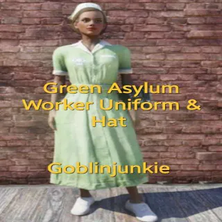 Green Asylum Worker Uniform & Hat