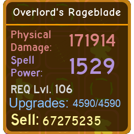 Gear Overlord Rageblade 1719 In Game Items Gameflip - 