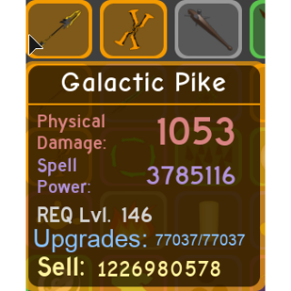 Gear Galactic Pike 3 78m In Game Items Gameflip - roblox dungeon quest orbital outpost spells