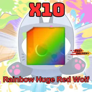 x10 Rainbow Huge Red Wolf