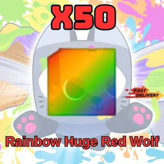 x50 Rainbow Huge Red Wolf