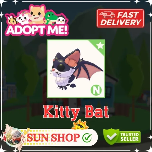 Neon Kitty Bat - Adopt Me Game Item - Gameflip