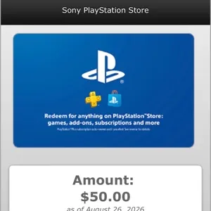 Digital Playstation Store Card