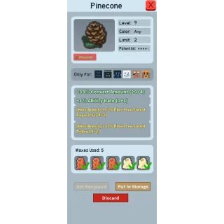 Pinecone 17% Cap 11% pollen 1% AR